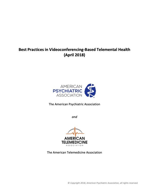 Best Practices in Videoconferencing-Based Telemental Health