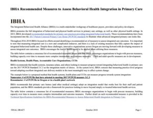 IBHA Measures Document