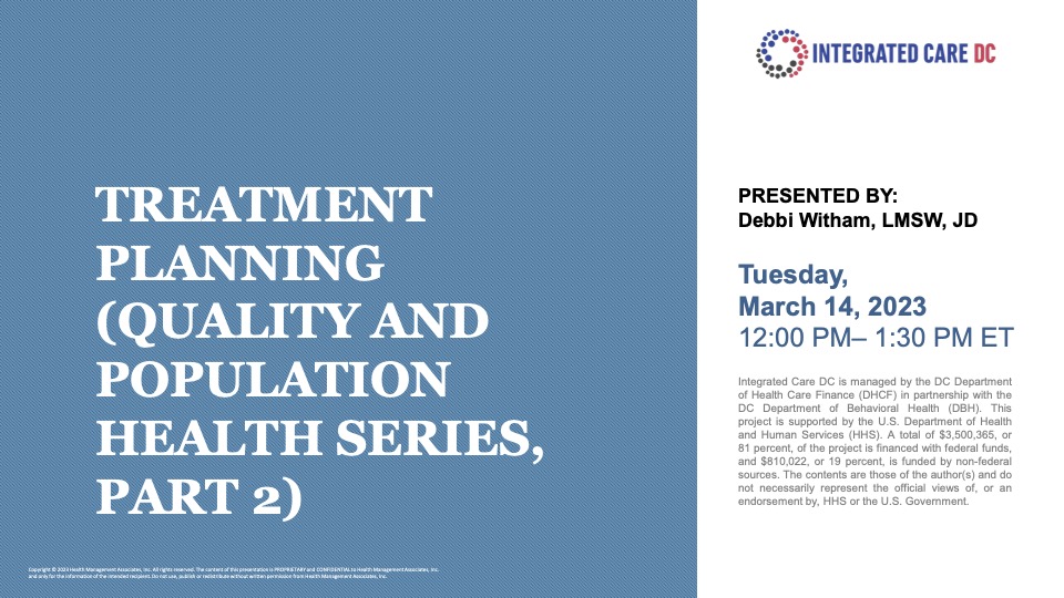 Treatment Planning (Quality & Population Health Series, Part 2)